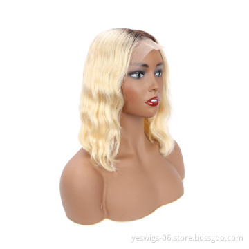 Yeswigs 10 Inch 12 Inch Short Bob Cut 1b 613 Blonde HD Swiss Lace Frontal Wig Real Mink Peruvian Human Virgin Hair Wig Bob Style
